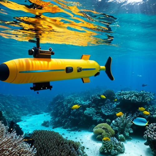 Autonomous Underwater Vehicle (AUV) Exploration**

"An advanced Autonomous Underwater Vehicle (AUV), fully clothed in protective casing, exploring a vibrant coral reef ecosystem, appropriate content, clear blue water, diverse marine life, professional underwater photography, perfect anatomy of coral and fish, correct proportions, safe for work, high-resolution image, natural pose, bright lighting, professional."

**
