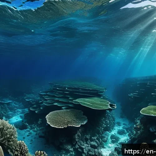 해양 지질학 - A detailed underwater scene of a mid-ocean ridge featuring rugged, vast mountain chains formed by se...